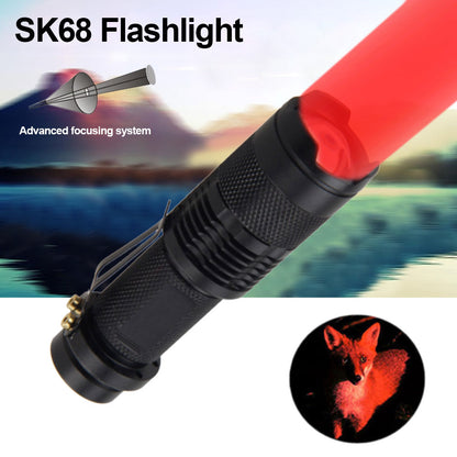 Mini Strong Light Flashlight Red White Green Blue Telescopic Zoom