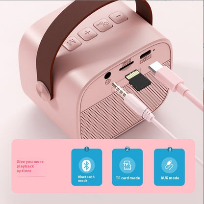 Colored Lights Mini Bluetooth Speaker With Microphone Suit Children Singing Wireless Microphone