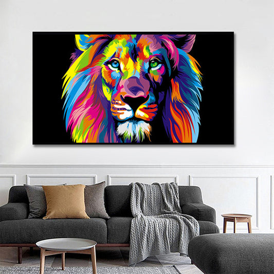 Leopard Lion Face Canvas Painting Wall Poster