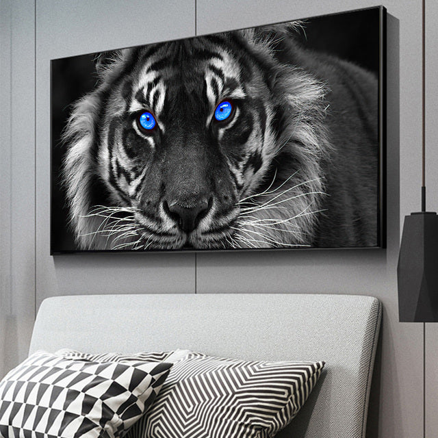 Leopard Lion Face Canvas Painting Wall Poster