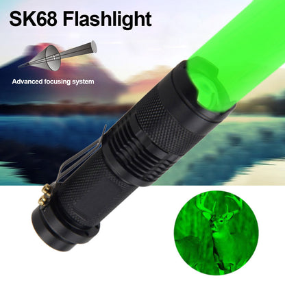 Mini Strong Light Flashlight Red White Green Blue Telescopic Zoom