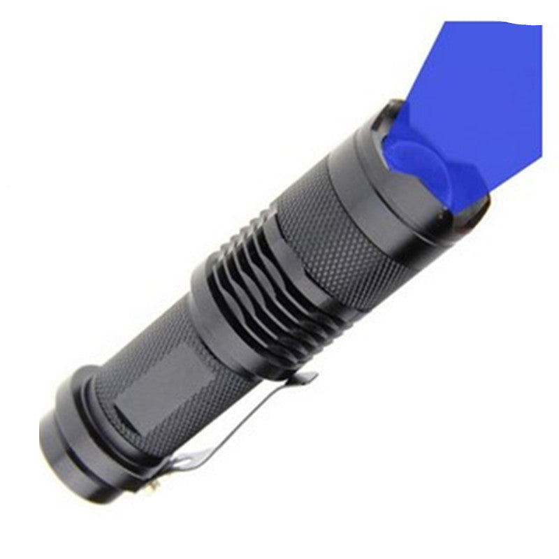 Mini Strong Light Flashlight Red White Green Blue Telescopic Zoom