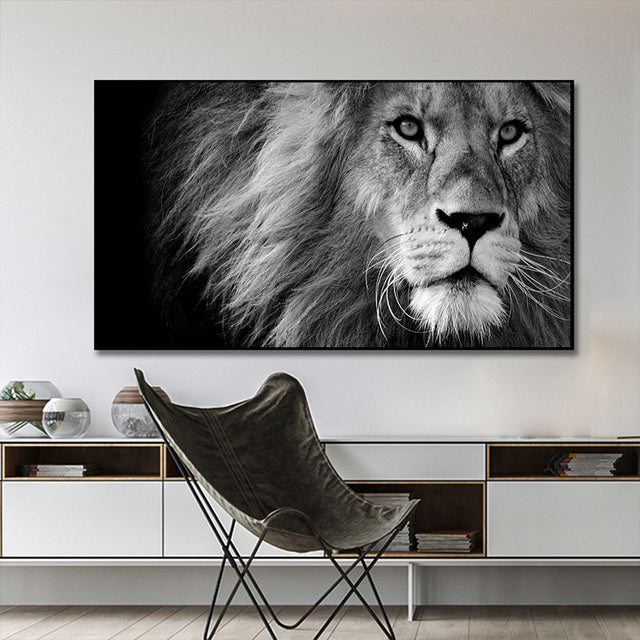 Leopard Lion Face Canvas Painting Wall Poster