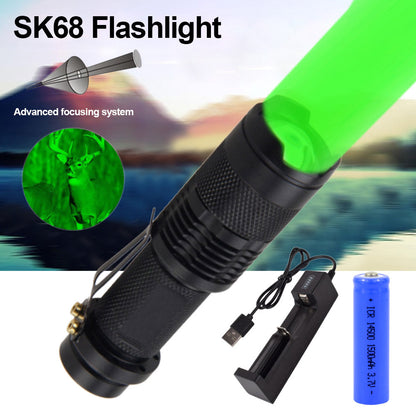 Mini Strong Light Flashlight Red White Green Blue Telescopic Zoom