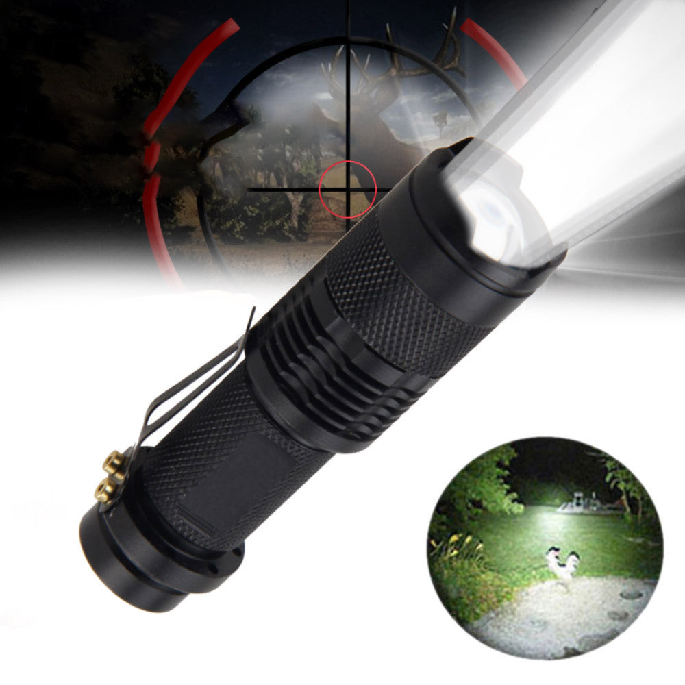 Mini Strong Light Flashlight Red White Green Blue Telescopic Zoom