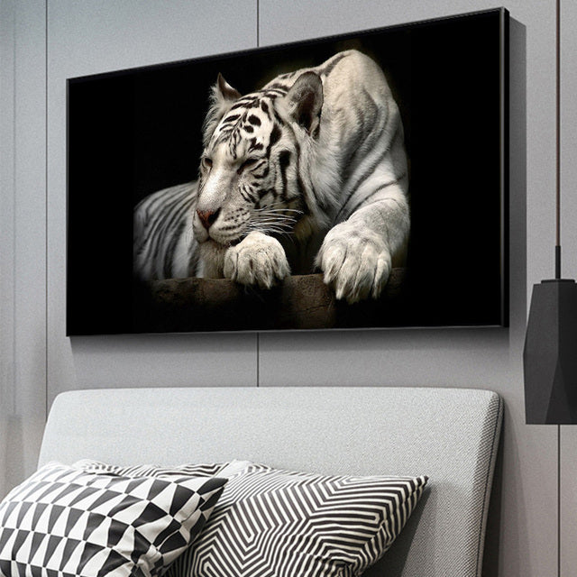 Leopard Lion Face Canvas Painting Wall Poster