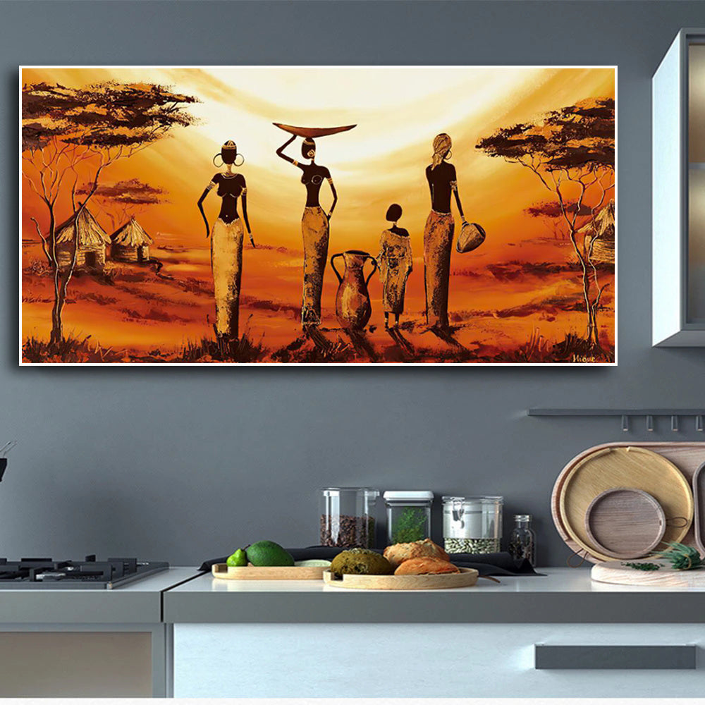 Abstract African Woman Canvas Wall Art Poster