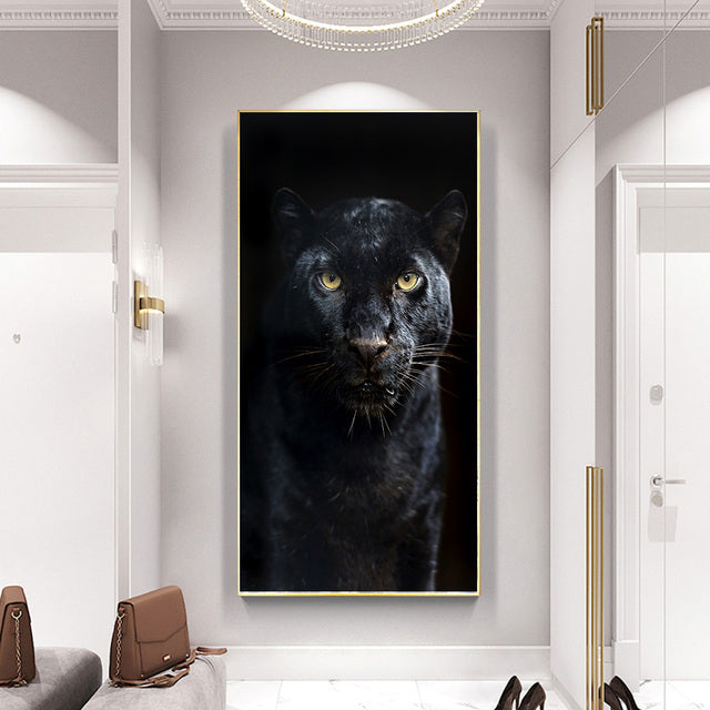 Leopard Lion Face Canvas Painting Wall Poster